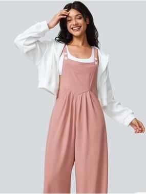 HALARA Blush Pink Wide-Leg Jumpsuit Overalls